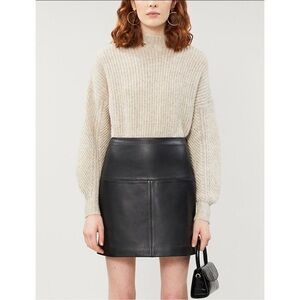 Ted Baker A-Line Leather Mini Skirt Valiat